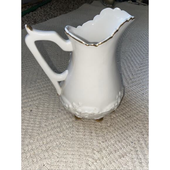 Ornate Victorian Capodimonte Style Pitcher Purple Floral 3D Design Vintage Set - Picture 8 of 12